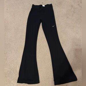 Nike Ribbed Black Flare Leggings